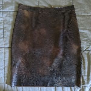 Max Azria reptile leather skirt